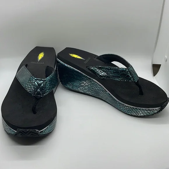 Volatile Python Wedge Sandals - Picture 2 of 6